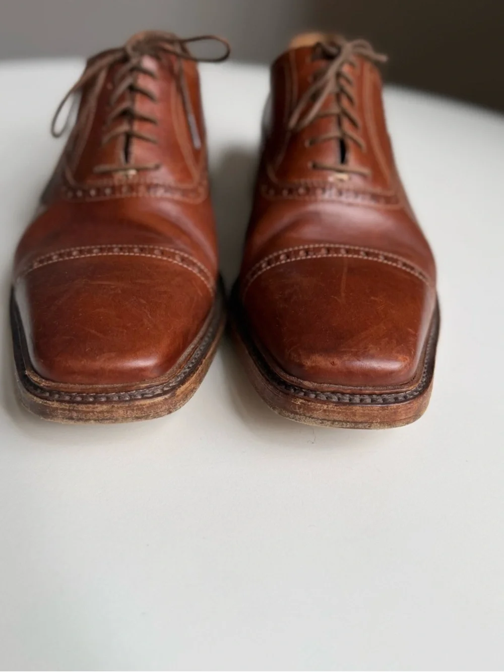 To Boot New York Derrick 9 1/2 Hand Made Italy Brown Leather Oxford Dress Shoes